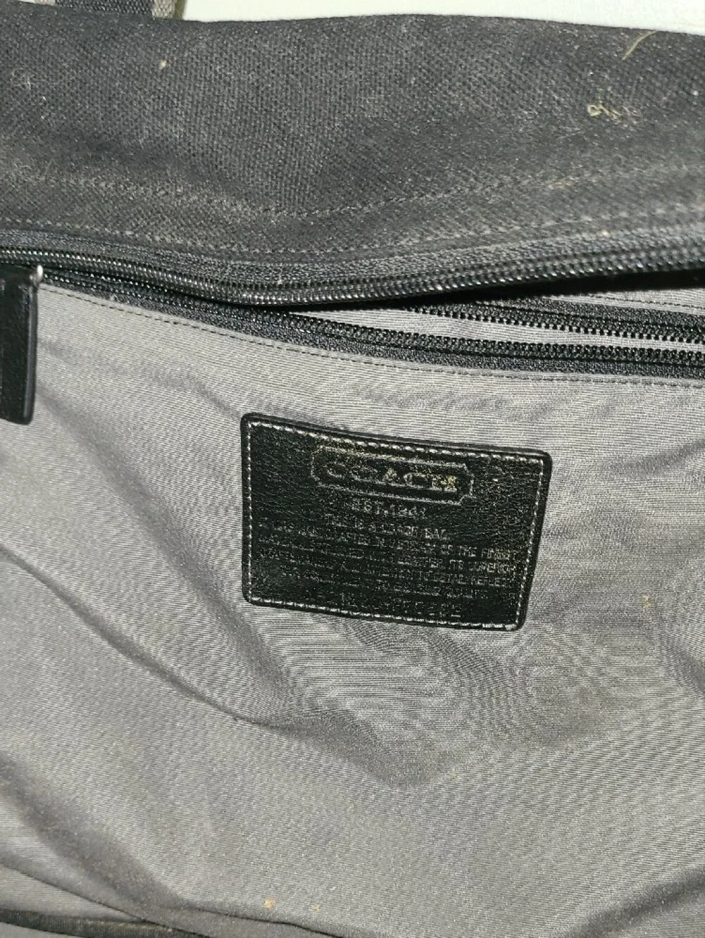 Coach Black Canvas Duffel Bag with Contrast Trim